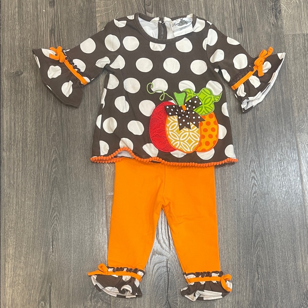 Rare Editions Brown and White Polka Dot Pumpkin Costume